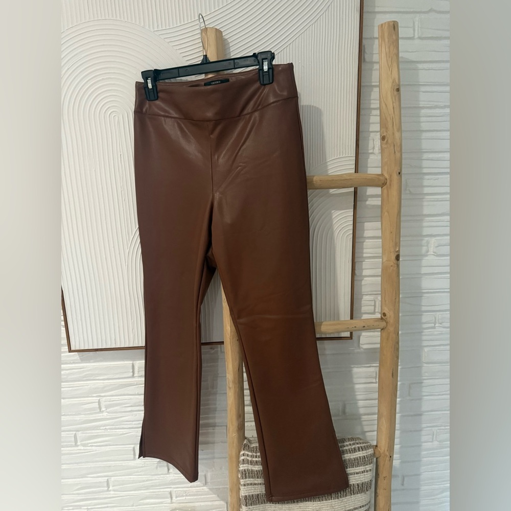 Forever 21 Chestnut Faux Leather Pants